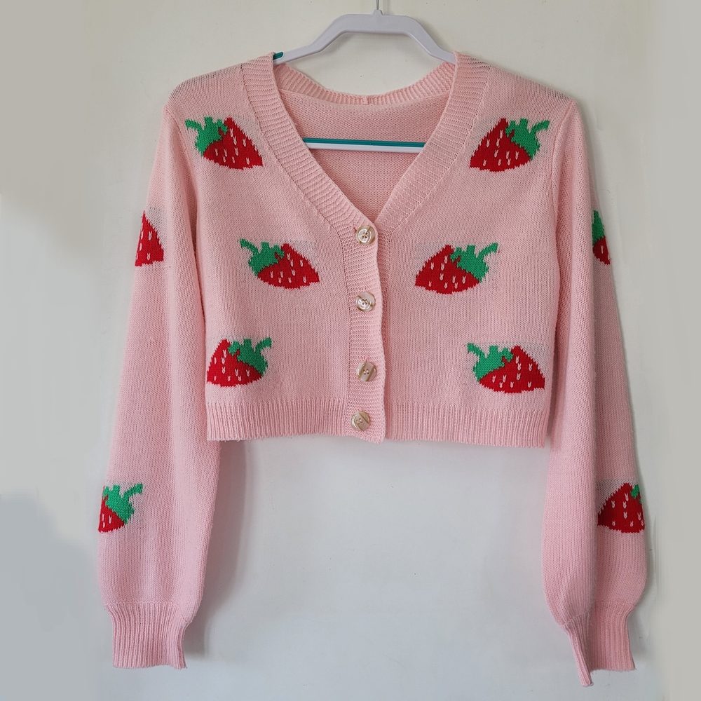 Pink Strawberry Cardigan
